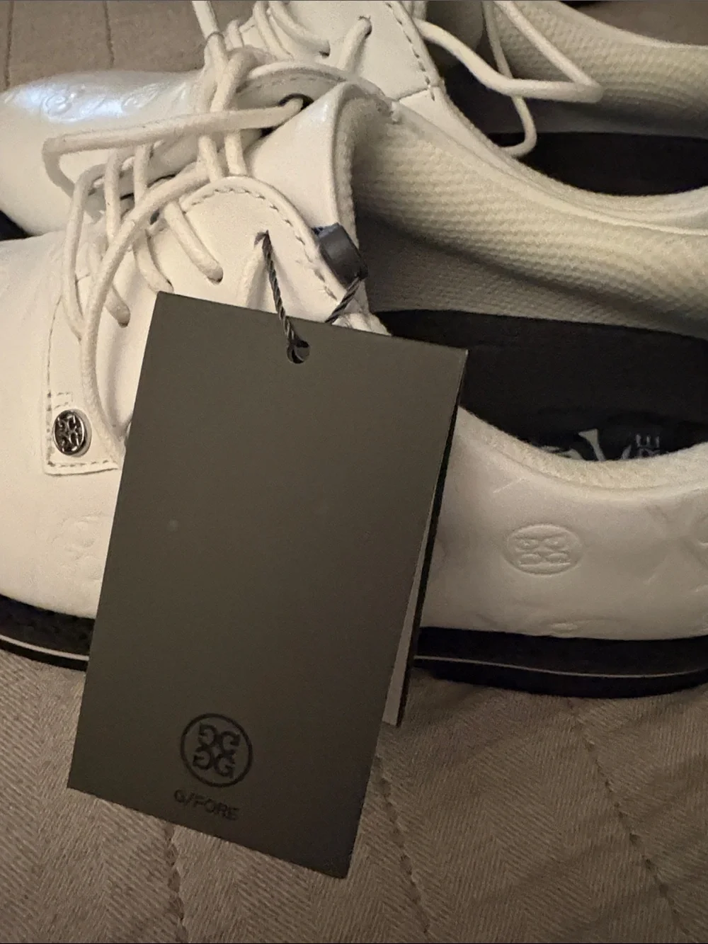 G/FORE Men's Gallivanter Debossed Skull & T's Leather Spikeless Golf Shoes